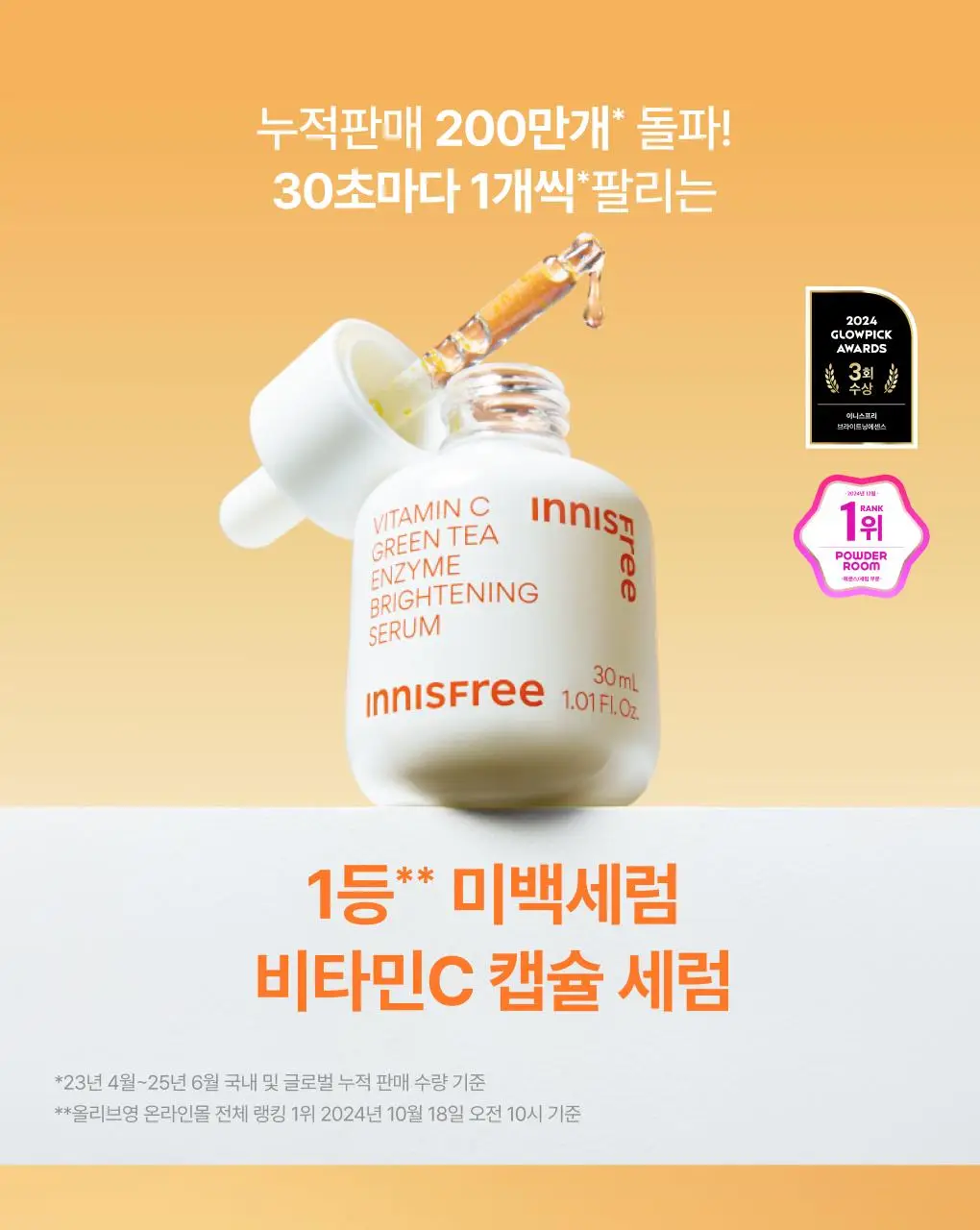 [톤업광채] 이니스프리 비타민C 캡슐 세럼 30ml 기획 (+10ml) 상세페이지 2